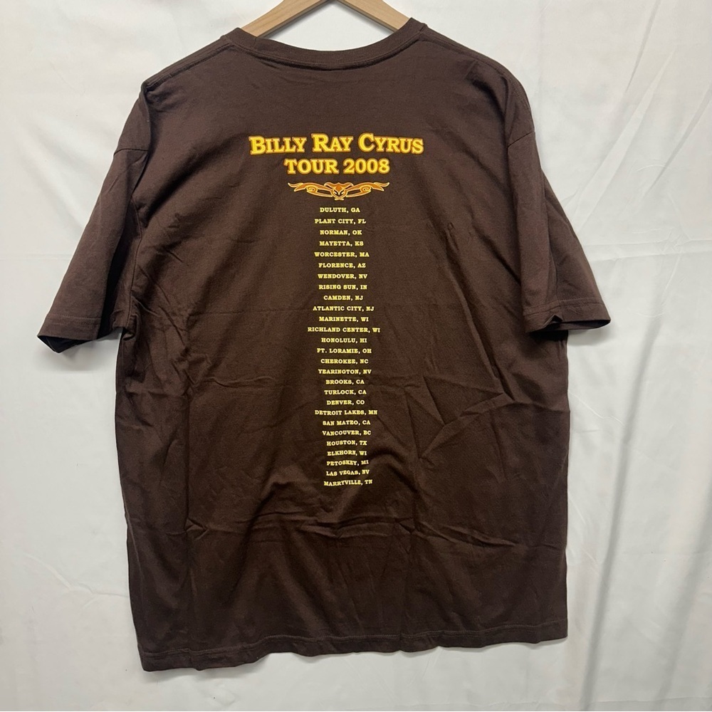 Billy Ray Cyrus Tour 2008 Concert T-Shirt Brown XXL Country Music Graphic Tee - Picture 4 of 7